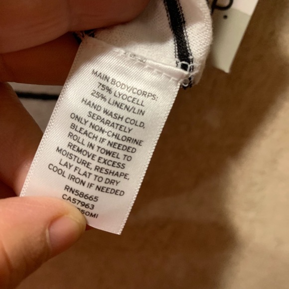 BP Nordstrom NWT White Black Stripes Tee Shirt - Picture 5 of 7